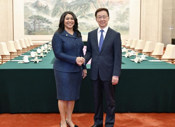 韩正会见美国旧金山市市长布里德 韩正会见美国旧金山市市长布里德