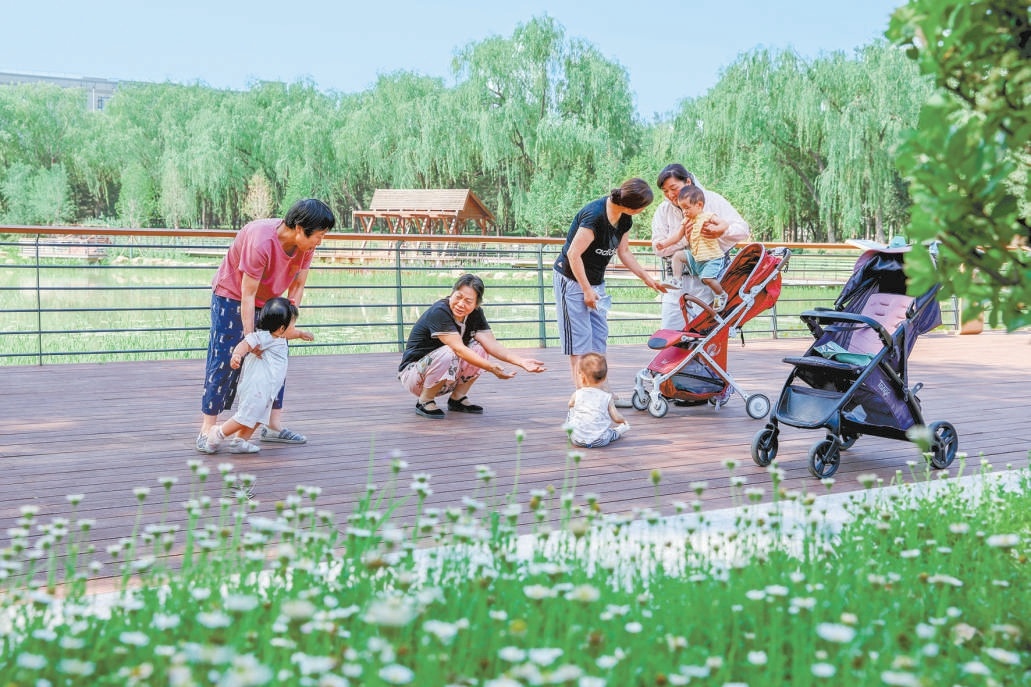 改造后的京城森林公园很受游客喜欢。 改造后的京城森林公园很受游客喜欢。